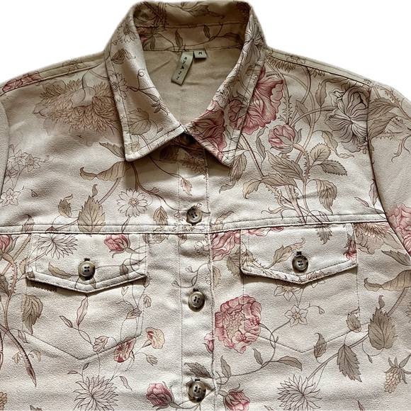 By JJ Floral Button Up Trendy Lightweight Jacket with Pockets Size M - Picture 6 of 11